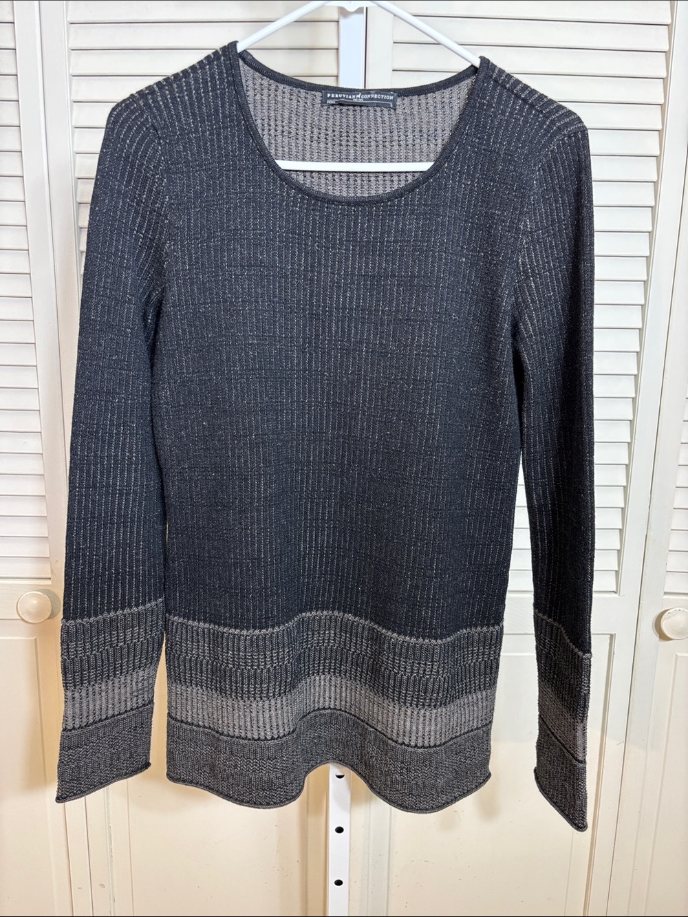 Peruvian Connection Textured Knit 100% Pima Cotton Small